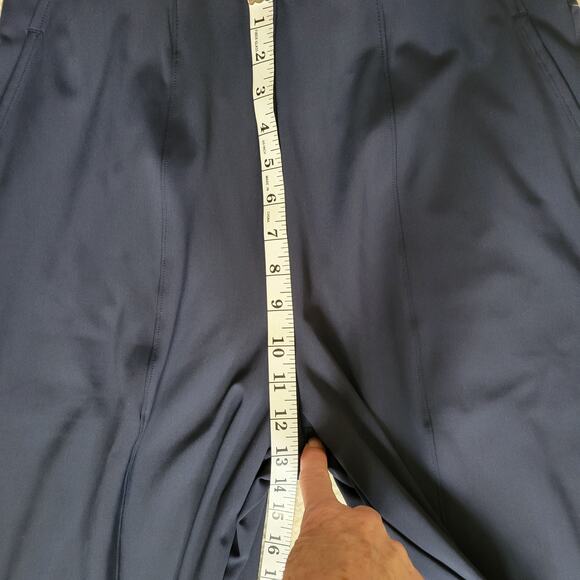 NWT Old Navy L Powersoft Go Dry Pants Wide Leg High Rise Flat Front Pull On Blue - Picture 8 of 14